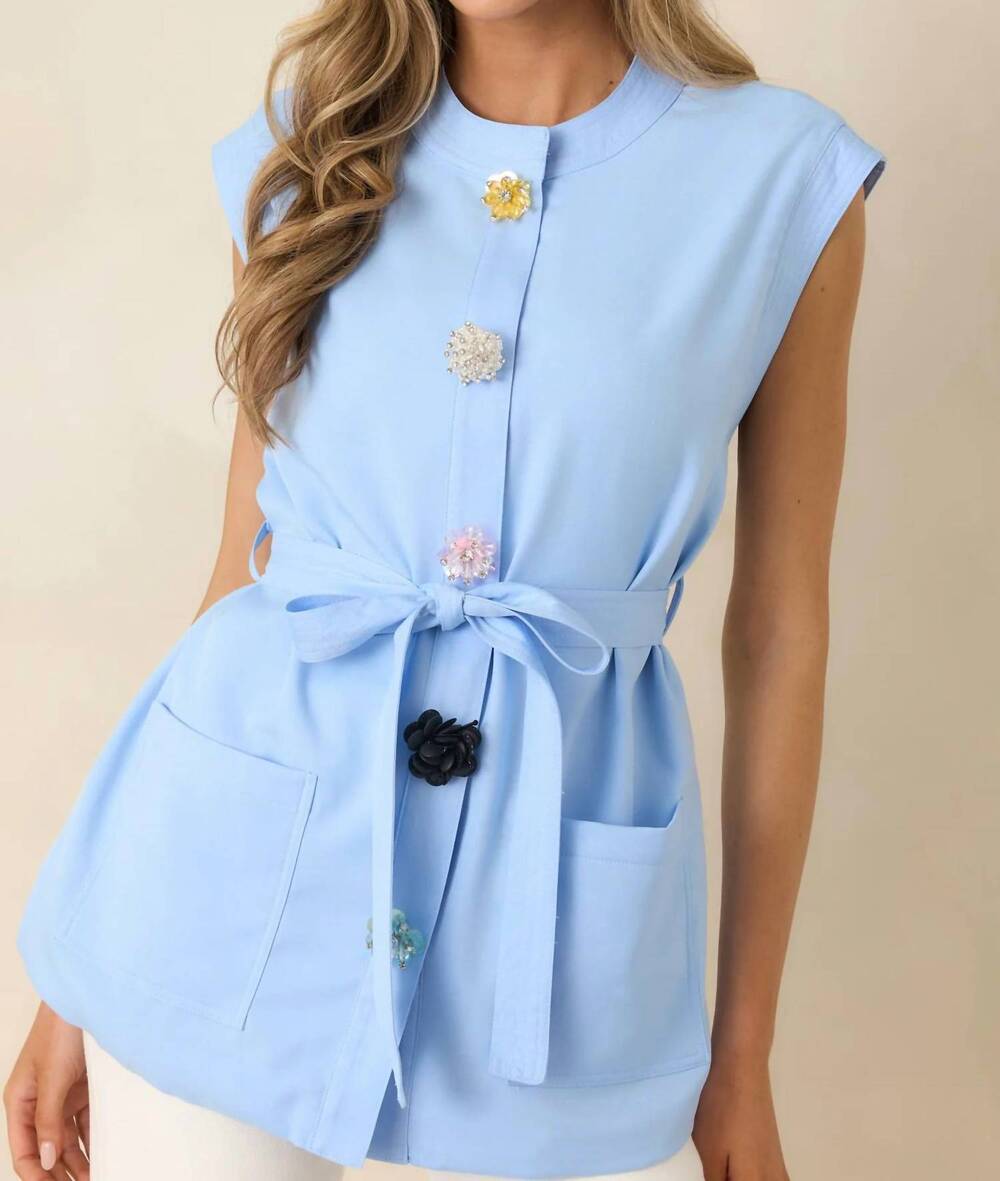 NEW ENTRO style authority vest top in blue